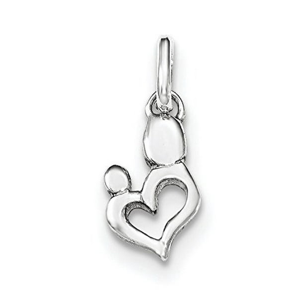 12 MM PENDANT WITH LARGE HOLE ONE STERLING SILVER 925 HEART CHARM BEAD 12 MM PENDANT WITH LARGE HOLE ONE STERLING SILVER 925 HEART CHARM BEAD